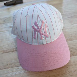 New York Yankees YOUTH 47 Brand Pink Pinstripe White MVP Adjustable Hat